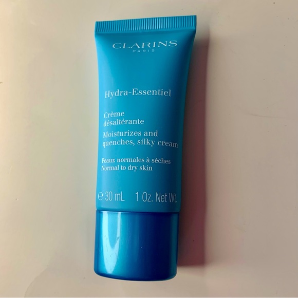 CLARINS PARIS Set Hydra-Essentiel Cream 1oz Facial Cleanser 3.4oz FEED Pouch NEW - Picture 5 of 10